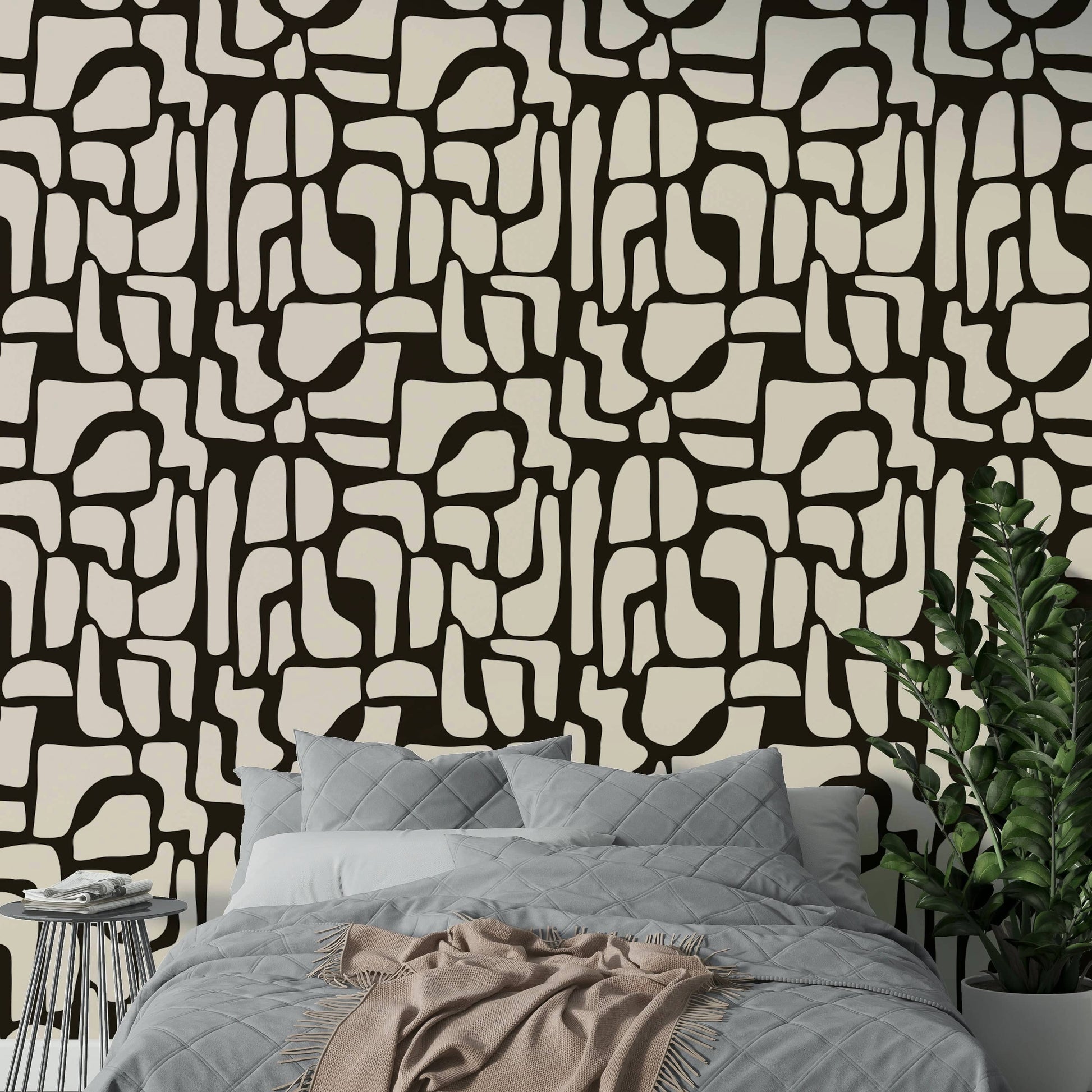 Detailed view of the abstract, flowing lines

