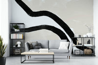 A calming abstract design wallpaper mural that defines a space.

