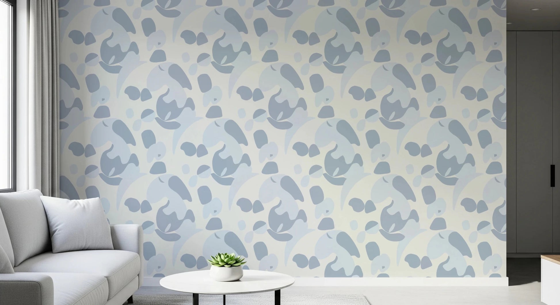 Abstract Blue Cat Wallpaper⁠