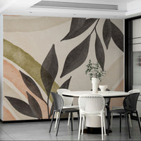 Artistic botanical wallpaper with abstract charm

