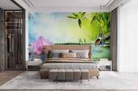 Minimalist Peaceful Bamboo Grove Wall Mural for luxury interiors