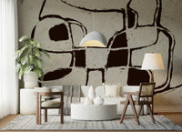 A graceful subtle pattern wall mural in cool, tranquil tones.