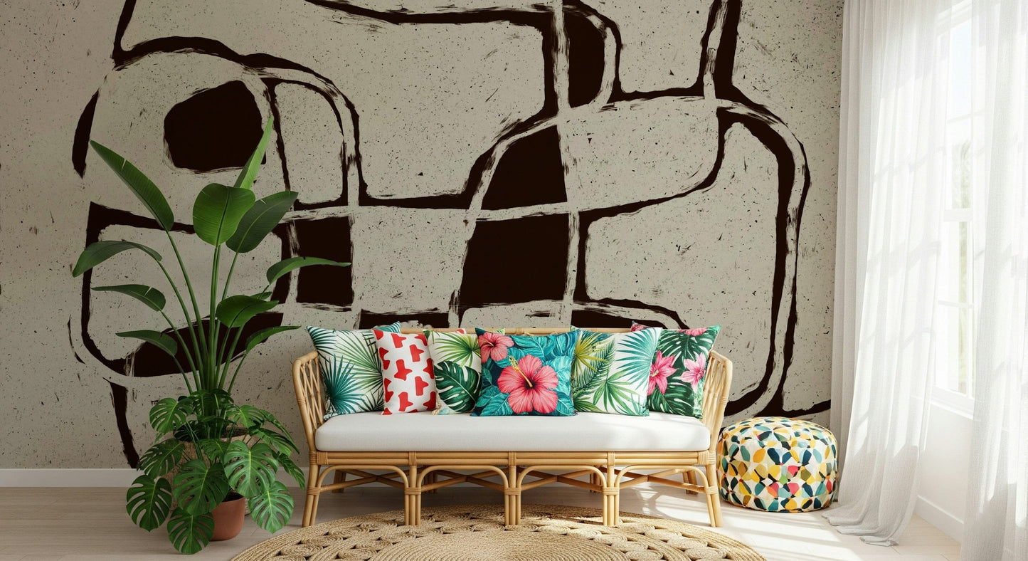 A beautiful abstract brush stroke wallpaper mural for a modern home.