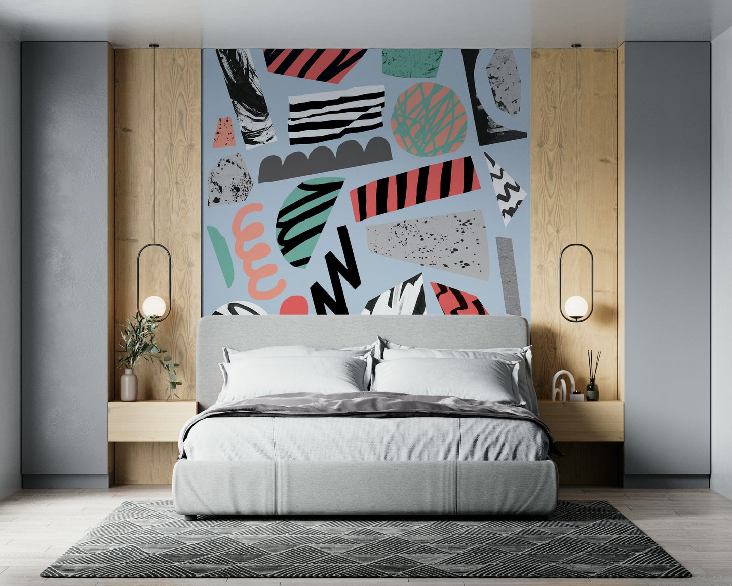 A classic camping theme wallpaper for walls.

