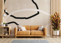 A calming abstract design wallpaper mural that defines a space.

