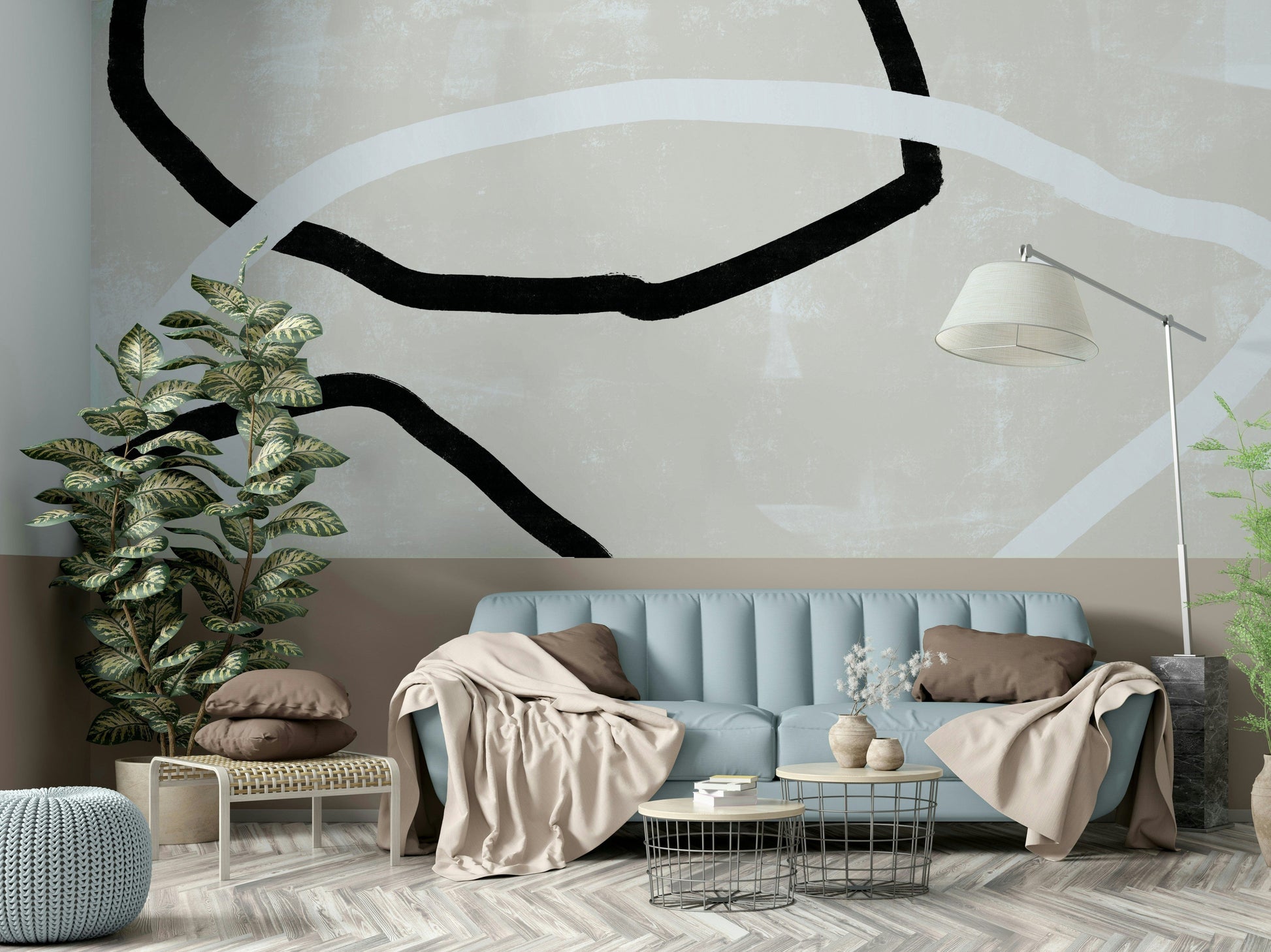 A serene flowing pattern wall mural for your decor.

