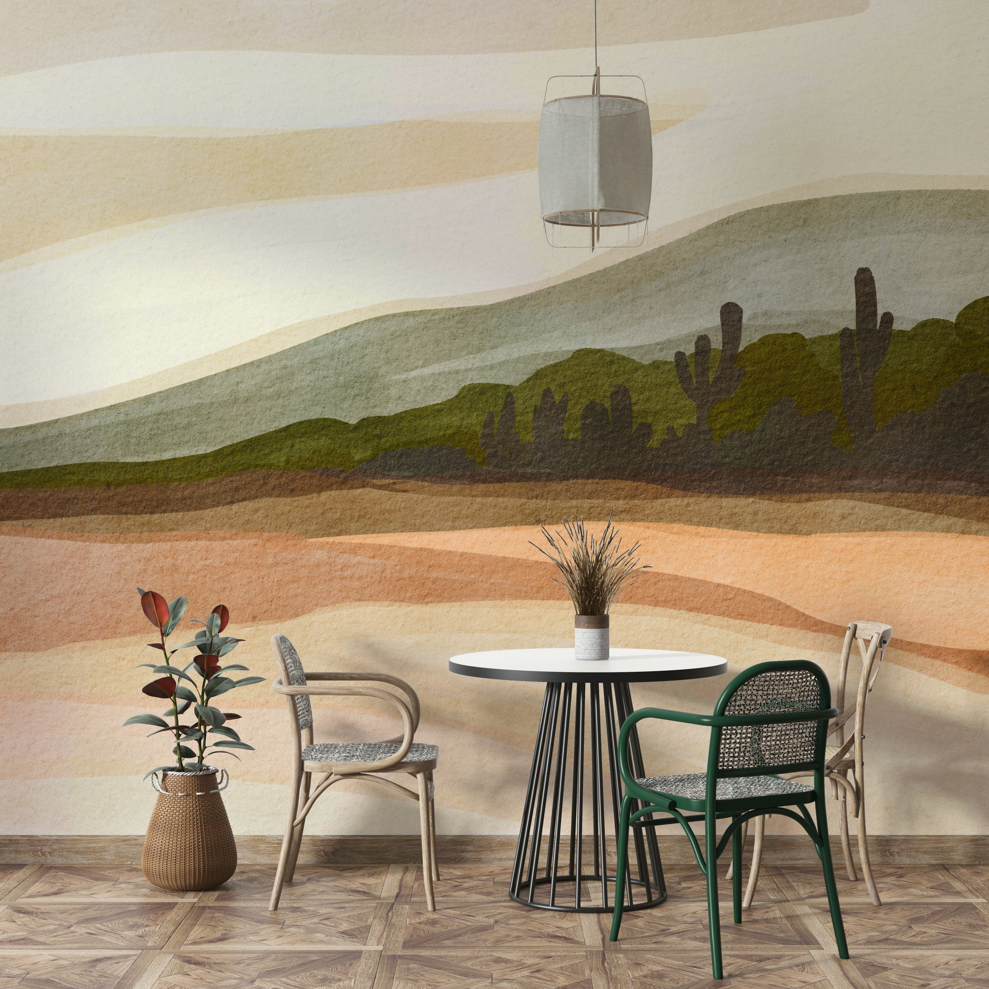 Calming abstract wall mural


