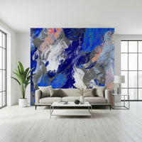 A beautiful modern art wall mural of abstract forms.

