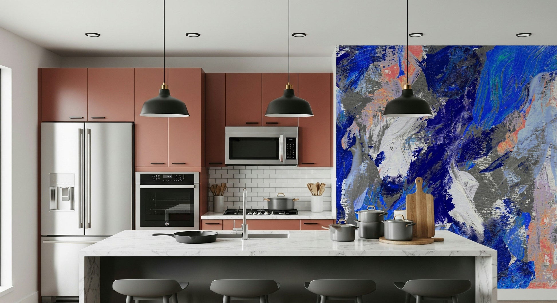 A serene flowing design wall mural for your decor.

