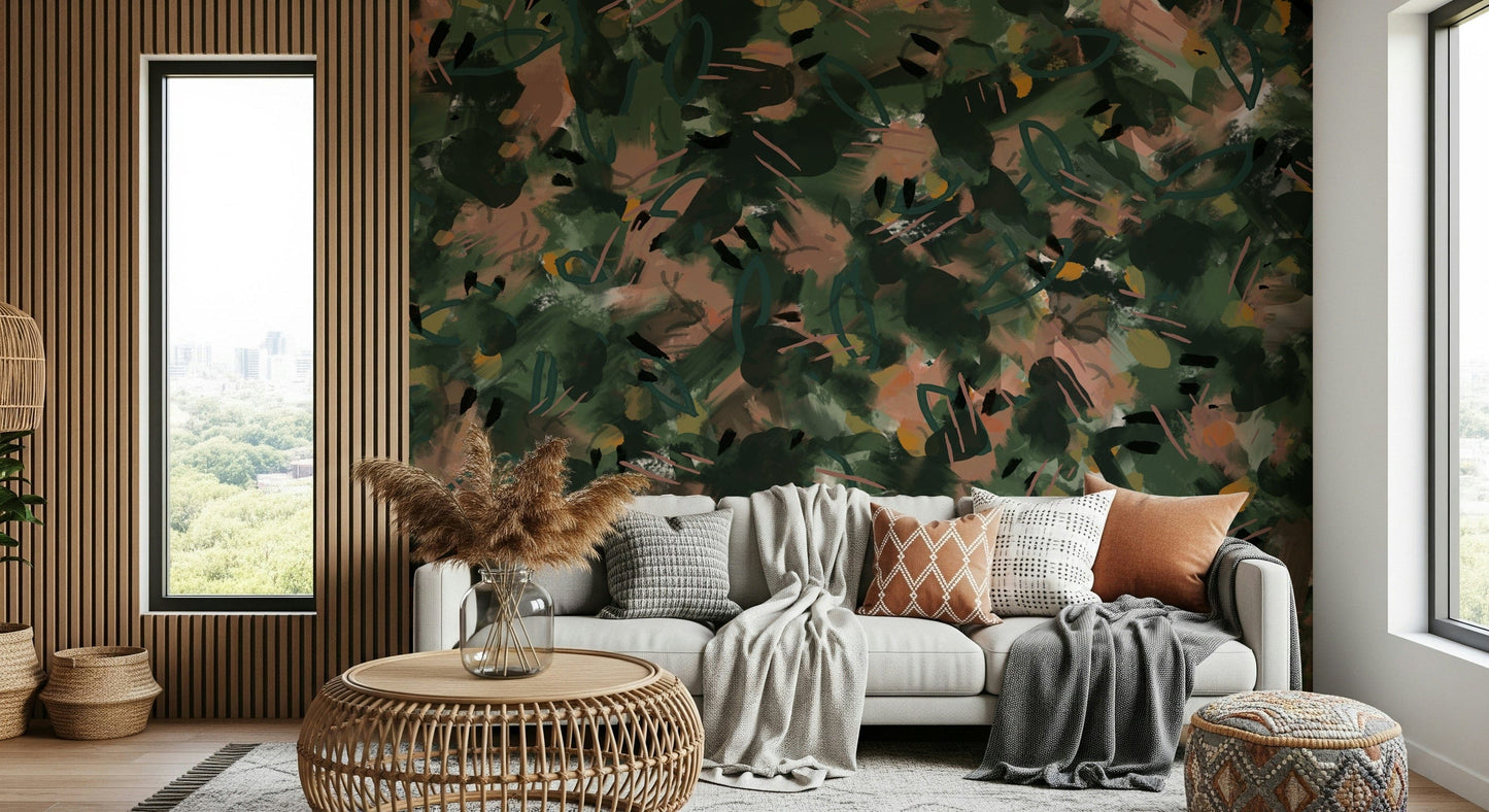 Abstract Earth Tones Wall Mural -2607083