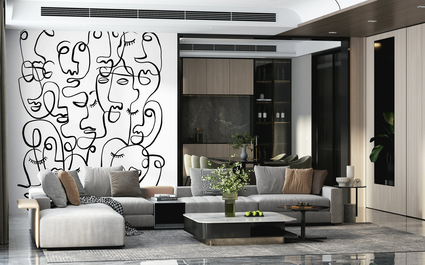 Abstract Portraits Wall Mural