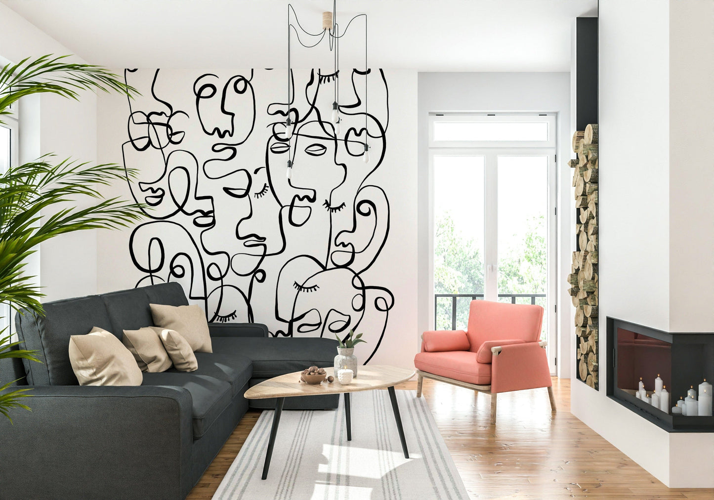 Abstract Portraits Wall Mural