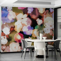 Artistic flower design with warm sunset hues

