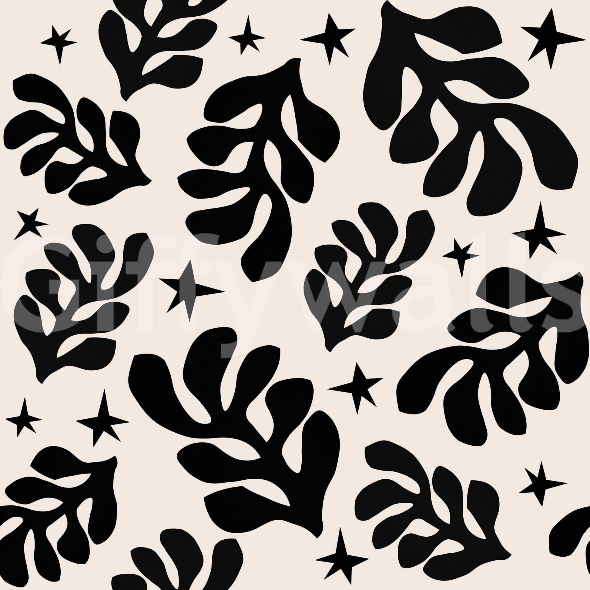 The Abstract Foliage mural makes a sophisticated and subtle statement.

