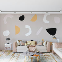 A beautiful modern art wall mural for a living room.