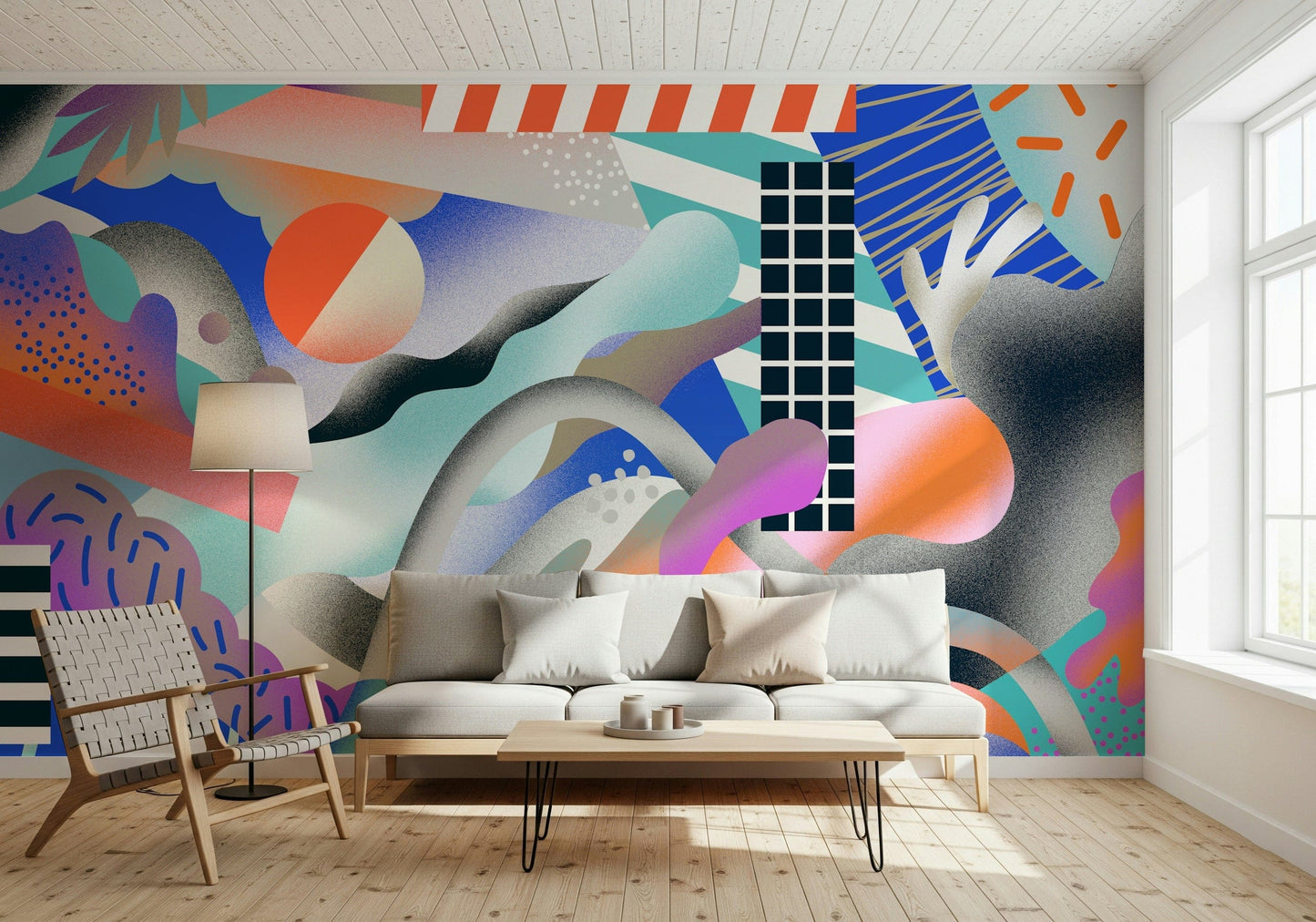 A beautiful modern art wall mural of subtle texture.

