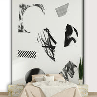 A beautiful modern art wall mural for a living room.

