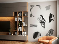 A contemplative abstract form wallpaper mural for a feature wall.

