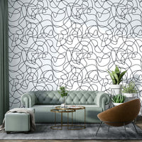 Modern outline pattern wallcovering

