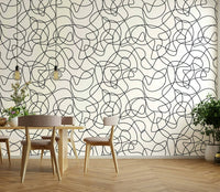Black and white outline wallpaper


