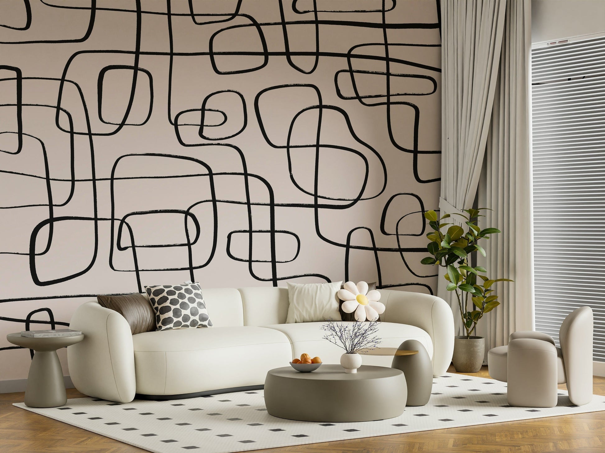 A classic abstract design wallpaper for walls.