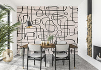 A contemplative gentle design wallpaper mural for a feature wall.