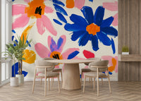 Contemporary mural with Matisse garden patterns

