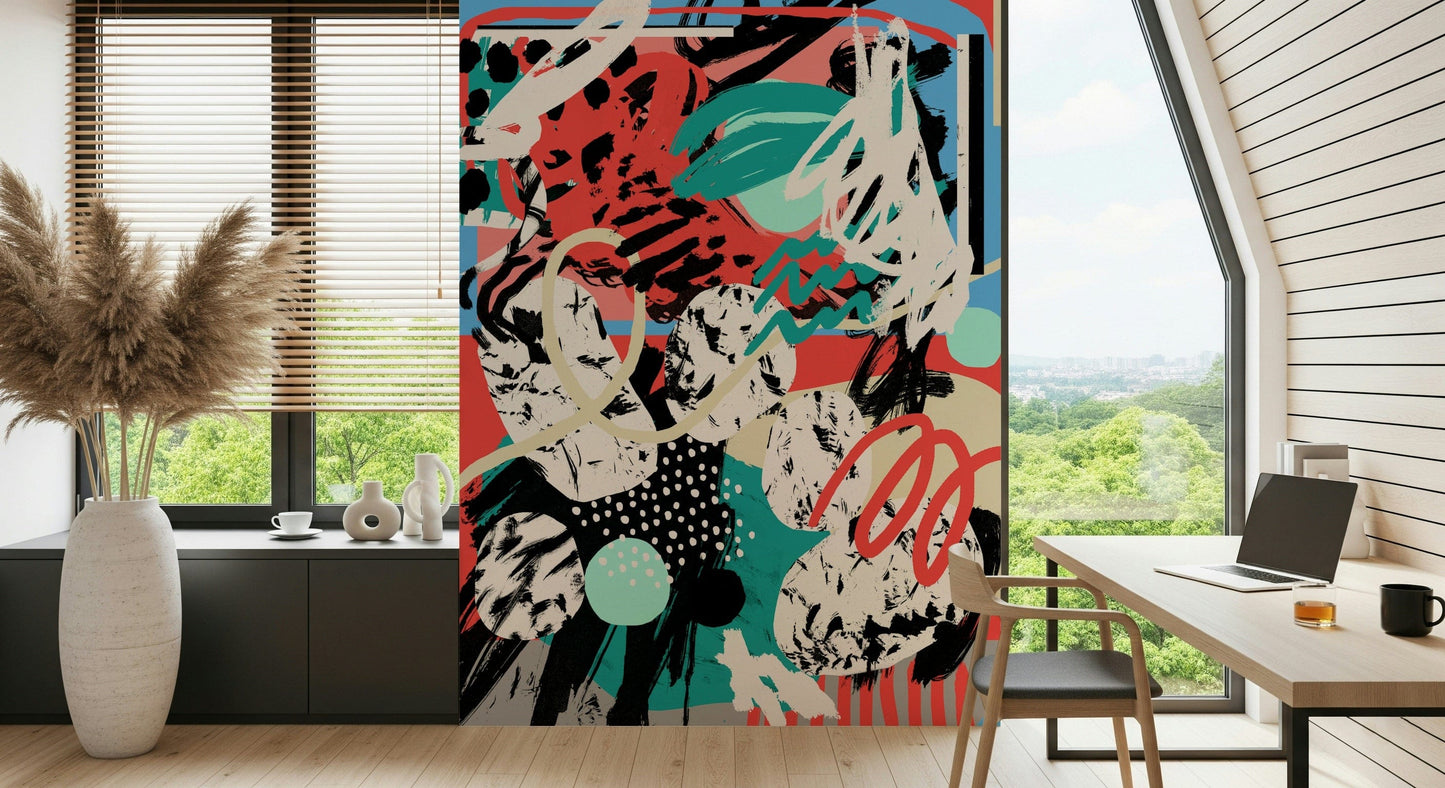 An artistic nature inspired mural for home decor.