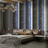 Wallpaper with swirls and textured patterns.

