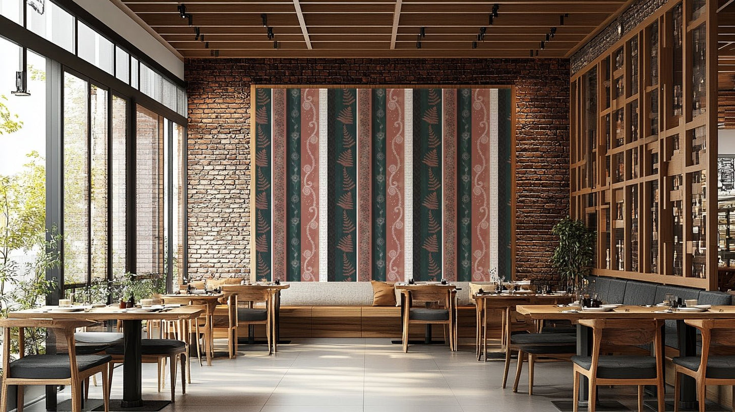 Wallpaper with swirls and textured patterns.


