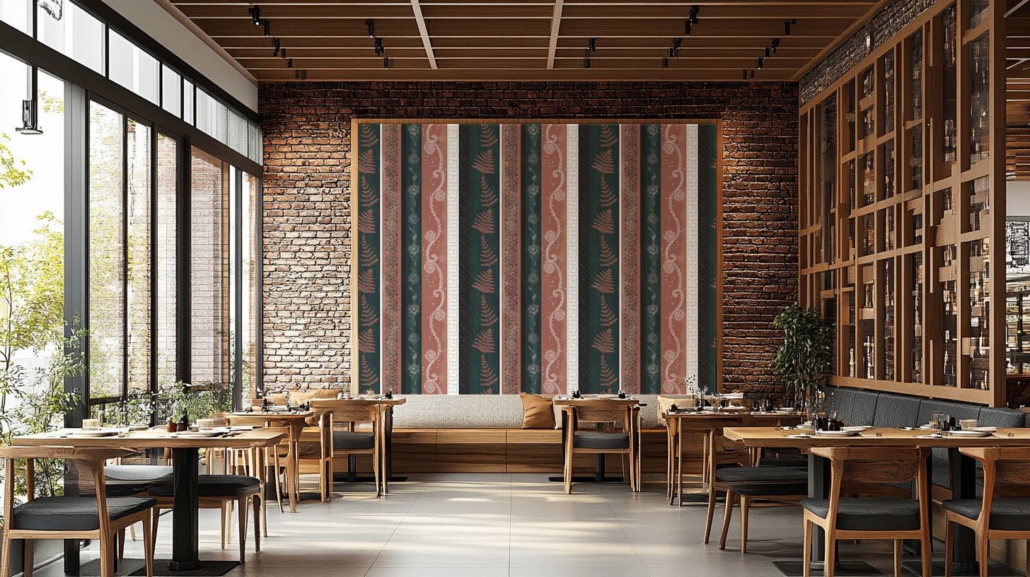 Wallpaper with swirls and textured patterns.

