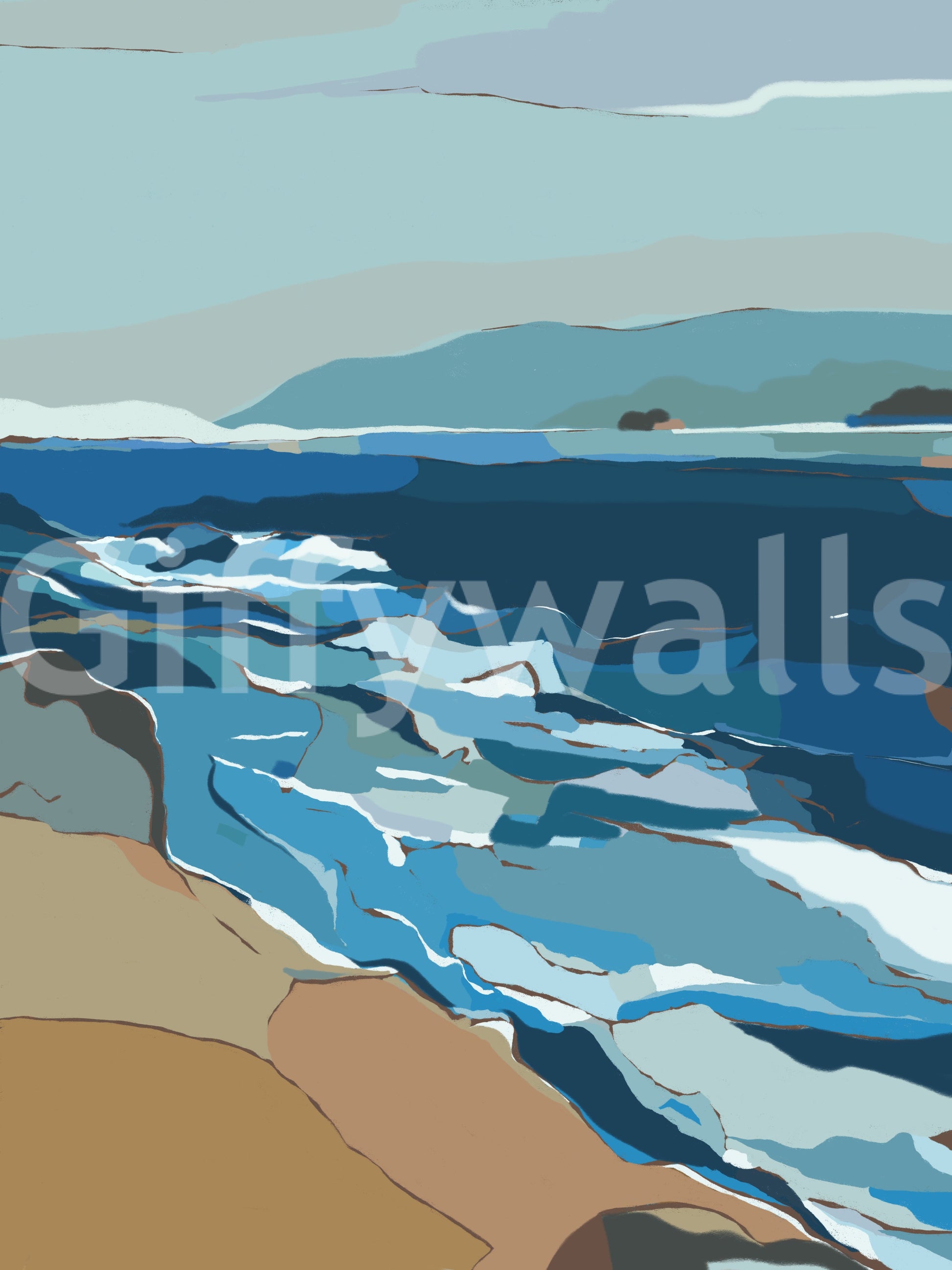 Artistic ocean wallpaper design

