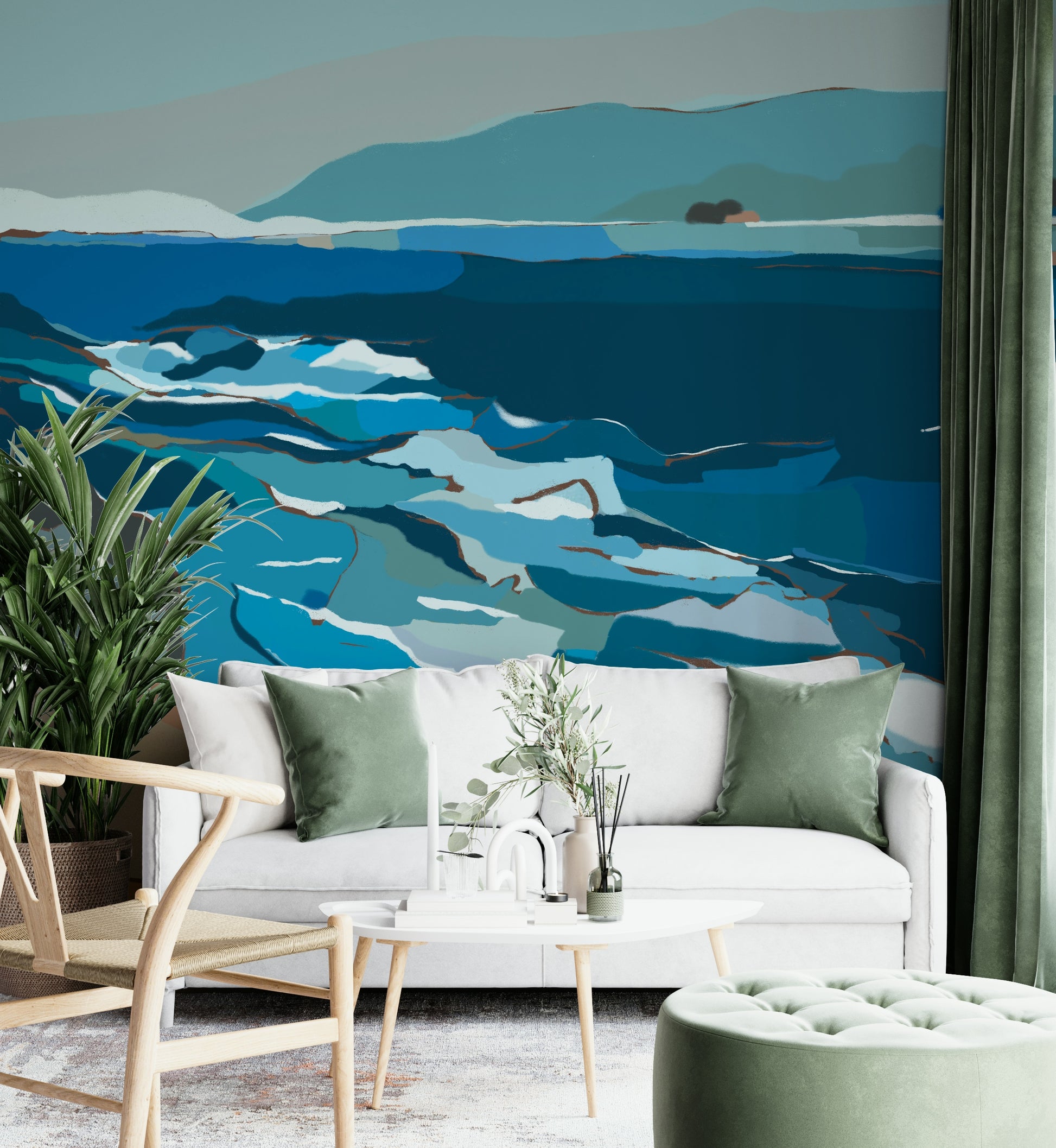 Living room abstract wallpaper

