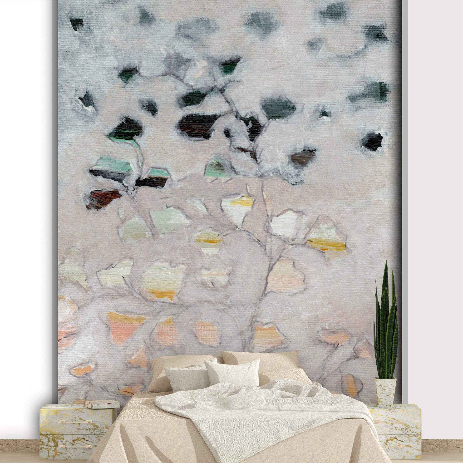 Artistic botanical wallpaper

