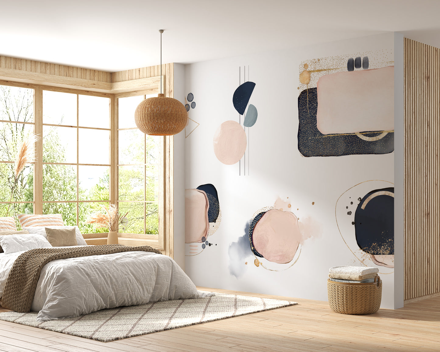 Abstract Pink and Blue Shape Wallpaper - Giffywalls