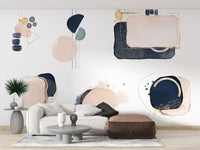Abstract Pink and Blue Shape Wallpaper - Giffywalls