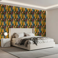 Layered shapes in this Abstract Shapes Modern Geometry Wallpaper for stylish bedroom walls.