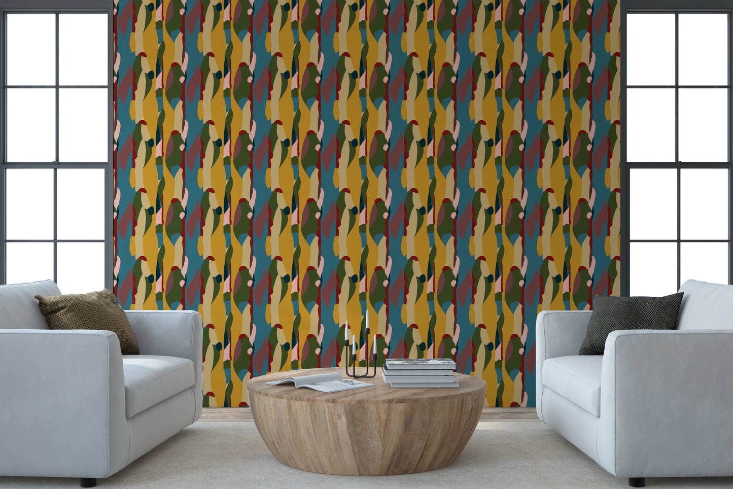 Visual depth created by Abstract Shapes Modern Geometry Wallpaper patterns.
