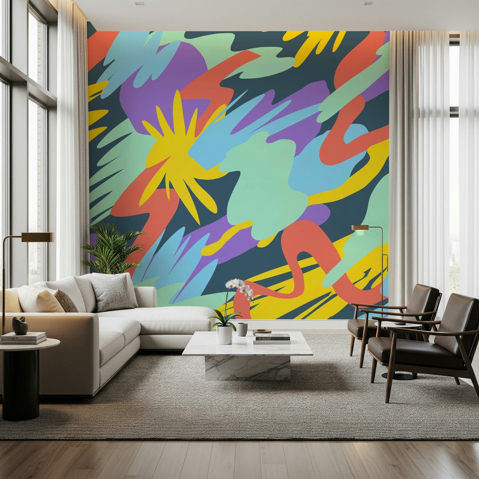 A serene abstract sky wall mural for your decor.
