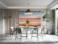 Tranquil stripe wall mural in pastel abstract style


