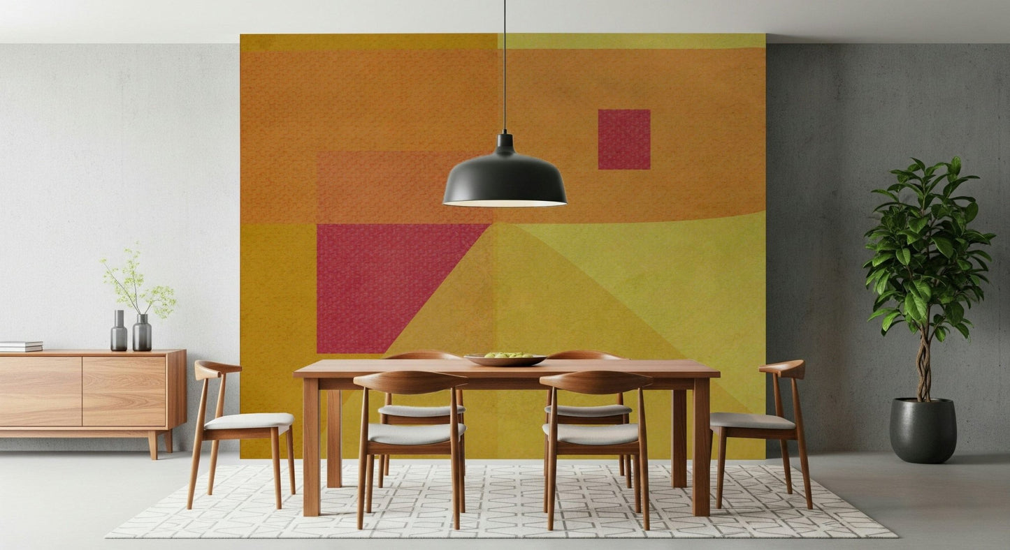 Graphic Abstract Study in Yellow piece, contemporary wall accent.