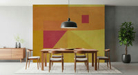 Graphic Abstract Study in Yellow piece, contemporary wall accent.