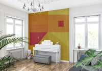 Contemporary minimalist design Abstract Study in Yellow premium wall mural modern.