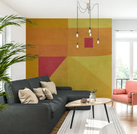 Residential wall art, Abstract Study in Yellow, complex paper effect on surface.