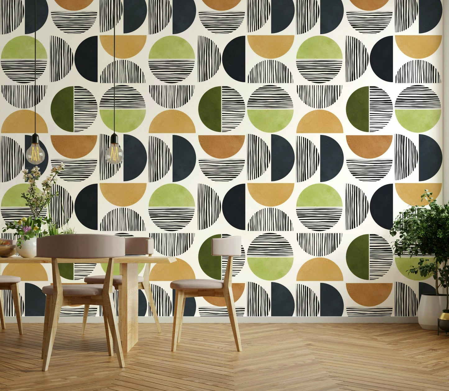 The colors are a warm palette of yellows, oranges, and soft pinks.

