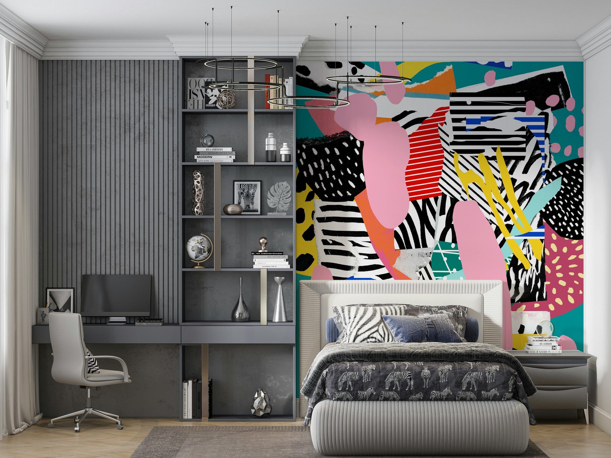 A beautiful modern sport wall mural for a training room.

