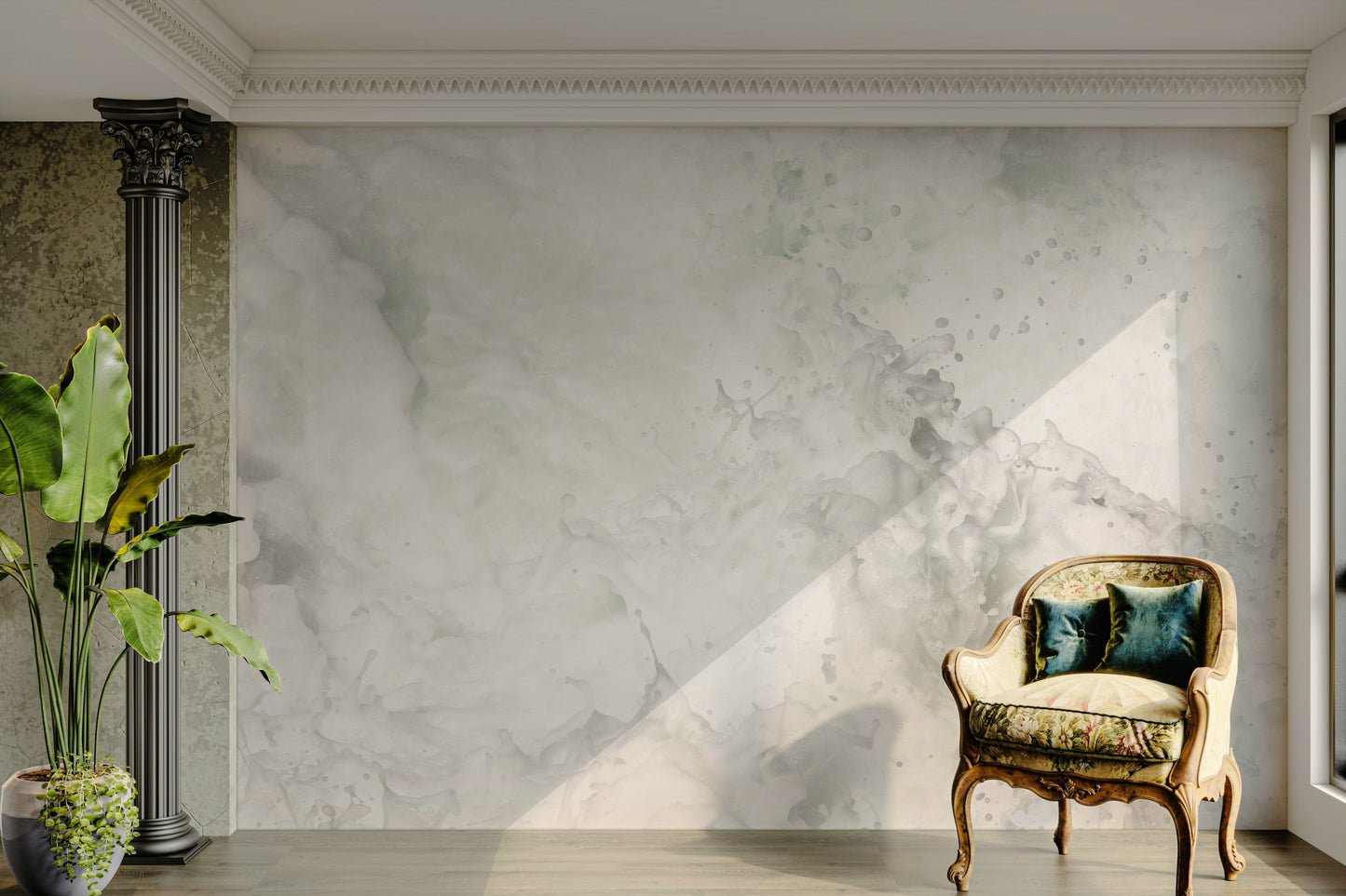 An artistic dynamic pattern mural for home decor.

