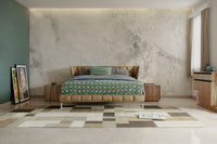 A graceful subtle pattern wall mural in cool, natural tones.

