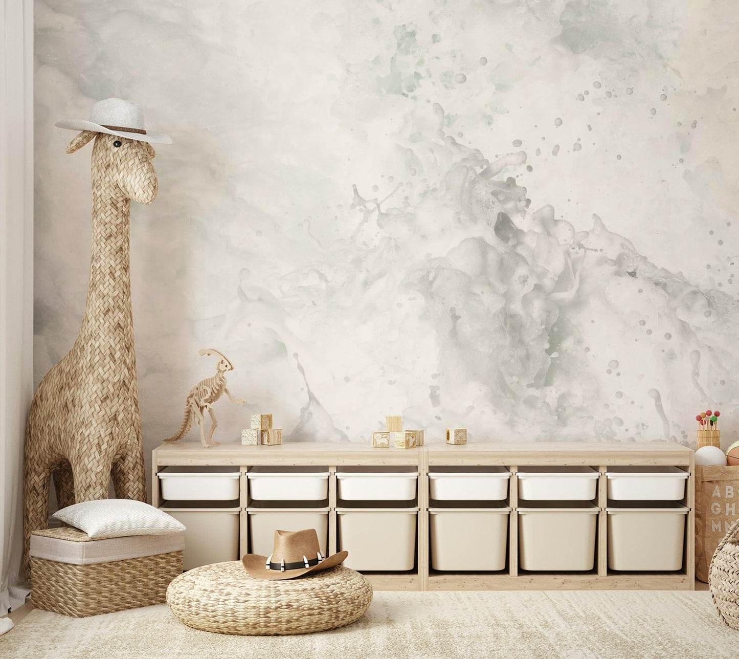 A contemplative subtle texture wallpaper mural for a feature wall.

