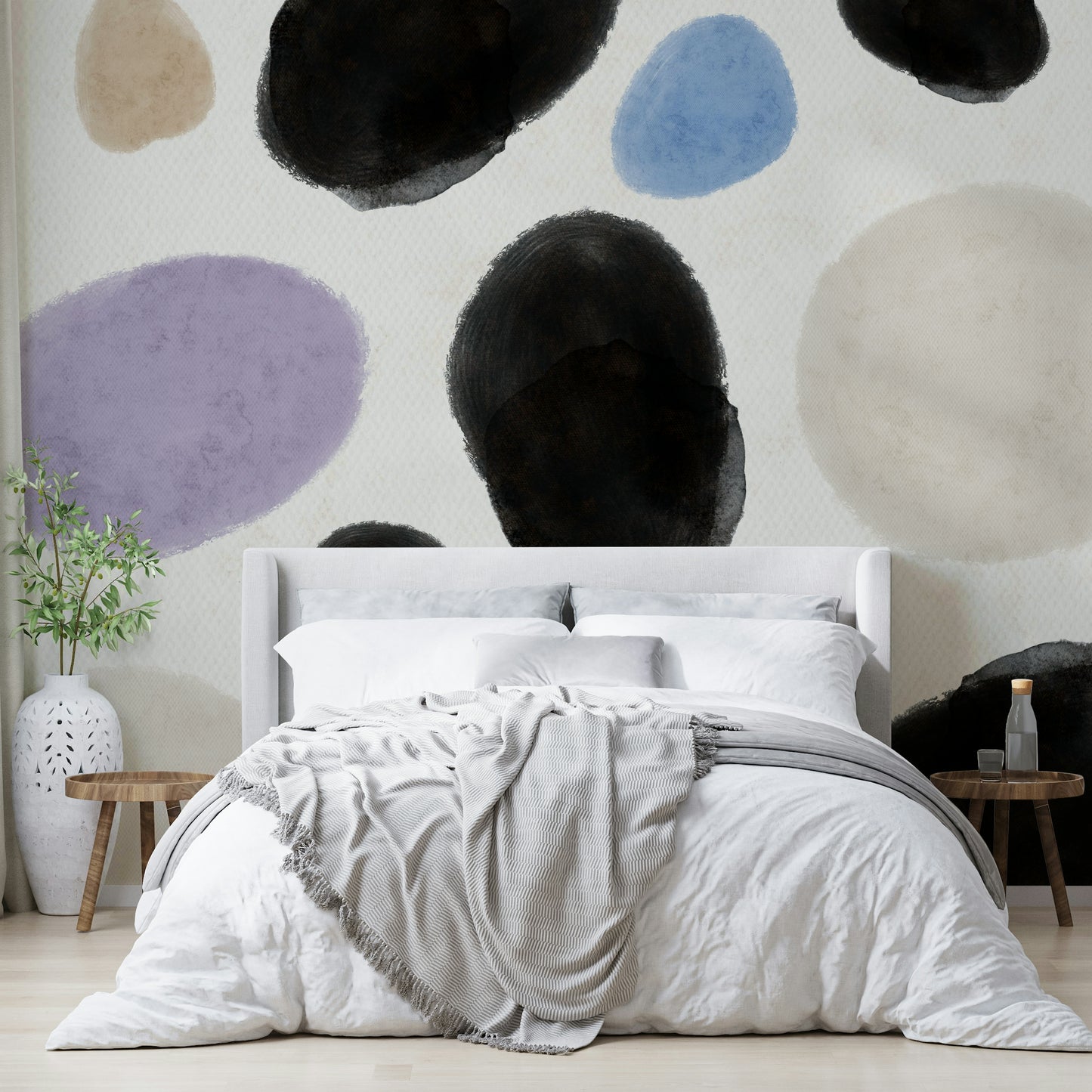 Abstract Watercolor Dots  Wall Mural